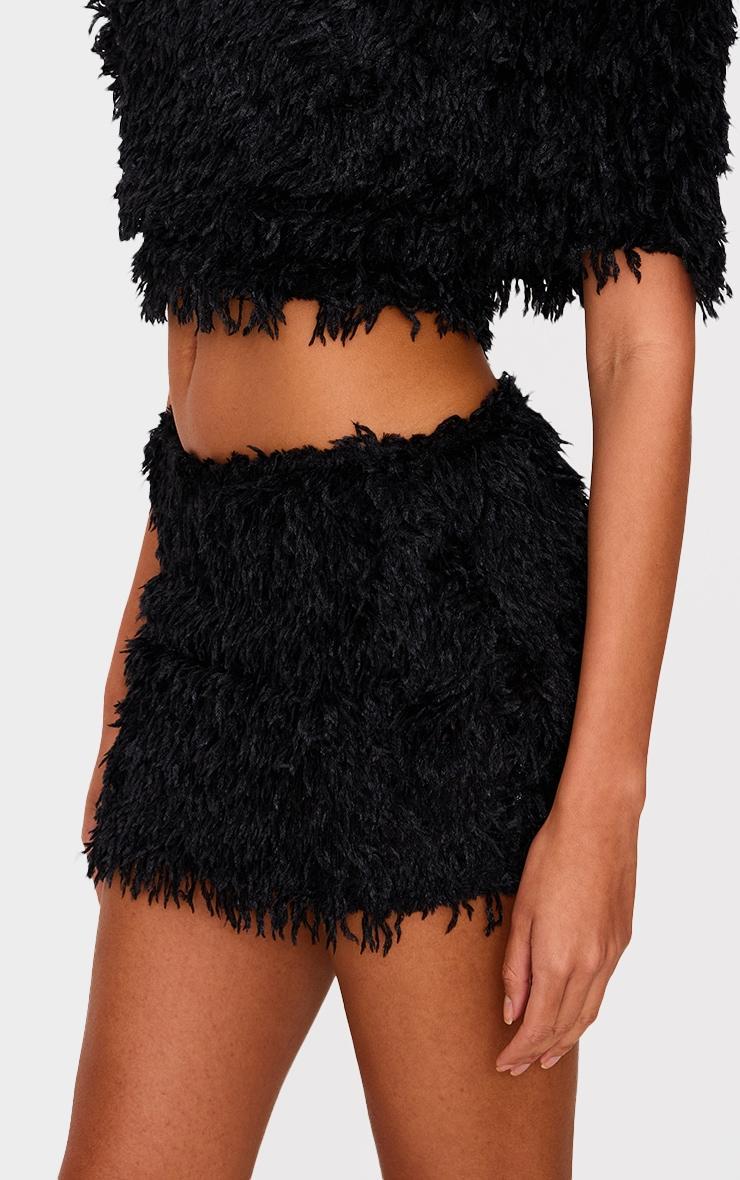 Black Feathered Low Rise Bloomer Shorts Product Image