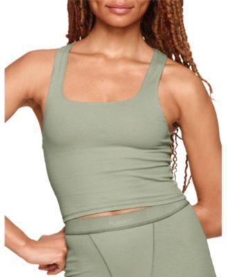 Nueskin Womens Jody Rib Cotton Cropped Tank Product Image