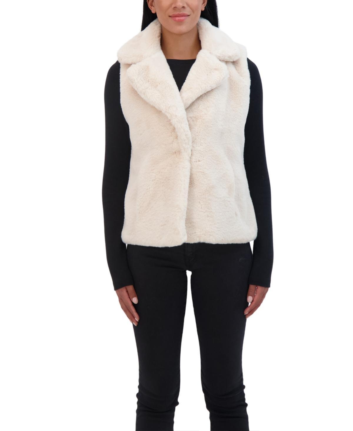 Sebby Collection Womens Faux Fur Notch Collar Vest Product Image