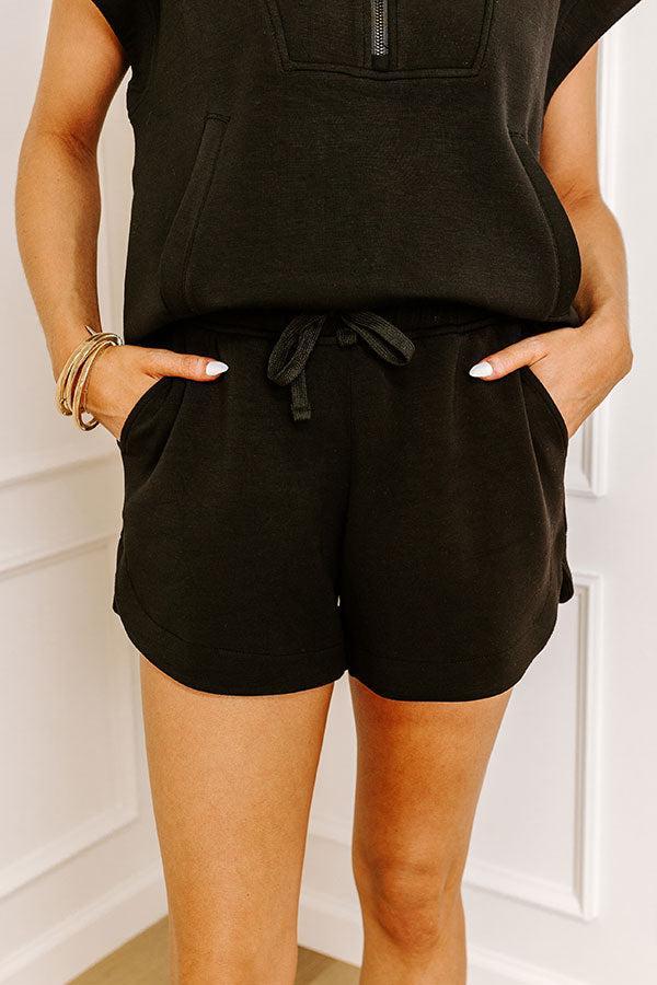 Casual Comfort High Waist Shorts in Black Product Image