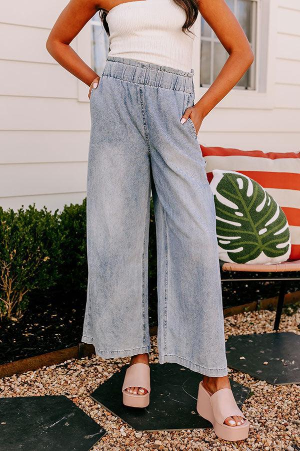 The Channing High Waist Chambray Wide Leg Pants Product Image