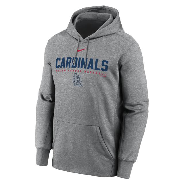 Nike Mens Heather Charcoal St. Louis Cardinals Therma Fleece Pullover Hoodie Product Image