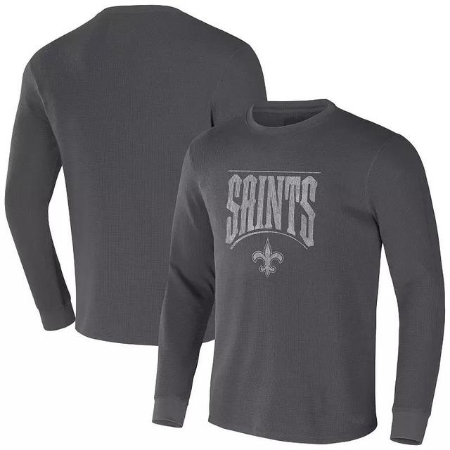 Mens NFL x Darius Rucker Collection by Fanatics Charcoal Las Vegas Raiders Long Sleeve Thermal T-Shirt Product Image