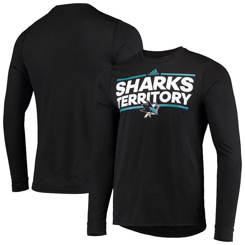 Mens adidas Black San Jose Sharks Dassler AEROREADY Creator Long Sleeve T-Shirt Product Image