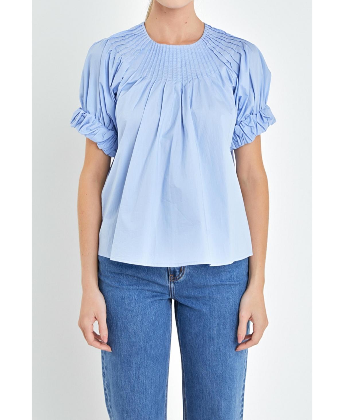 English Factory Womens Tuck Detail Blouse Product Image