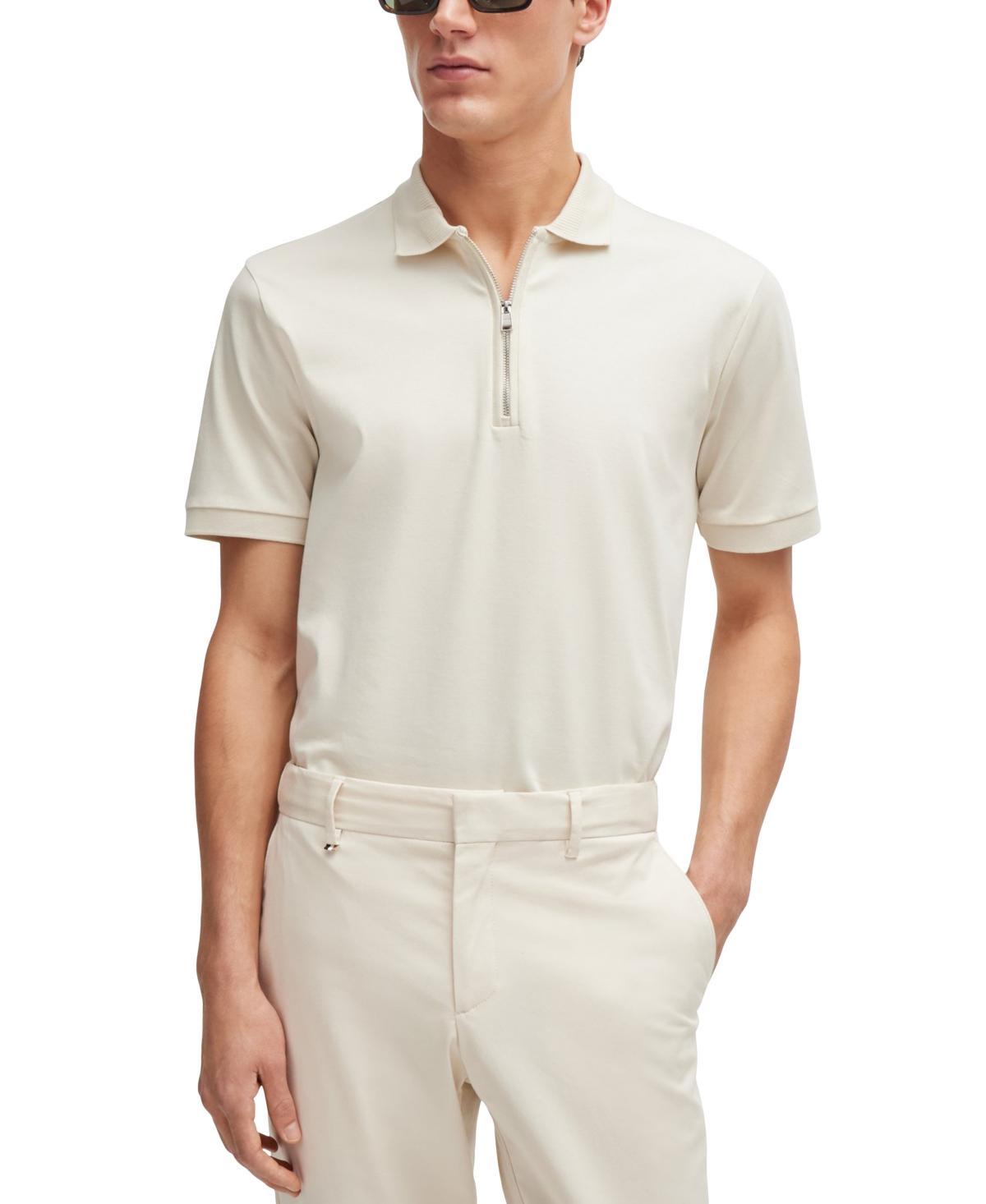 Boss by Hugo Boss Mens Zip Neck Slim-Fit Polo Shirt Product Image