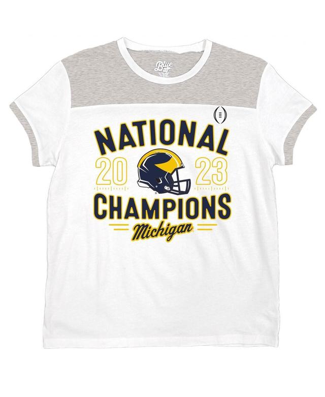 Womens Blue 84 White Michigan Wolverines College Football Playoff 2023 National Champions Colorblock T-shirt Product Image