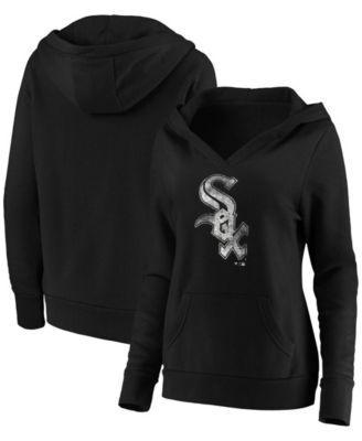 Womens Fanatics Branded Chicago White Sox Core Team Crossover V-Neck Pullover Hoodie Product Image