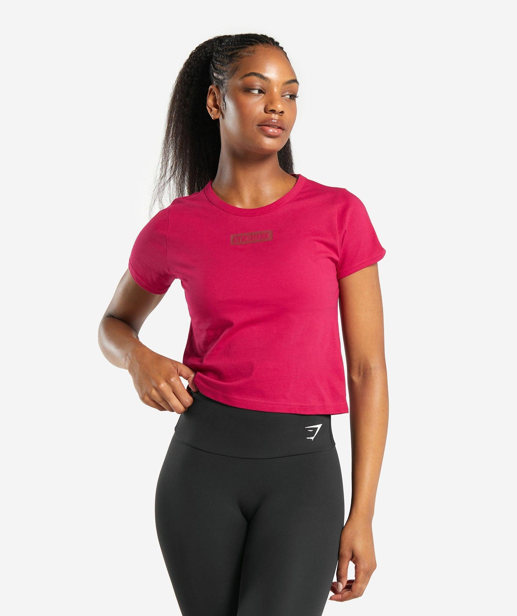 Gymshark Block Crop Top - Build Pink Female Product Image