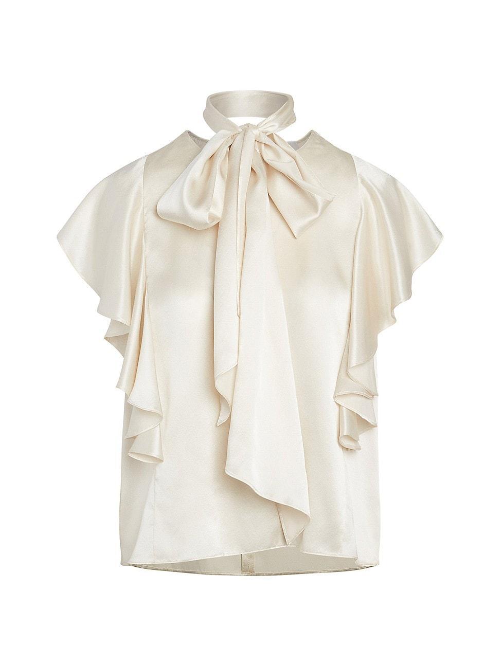 Womens Scarlett Ruffle Silk Top Product Image