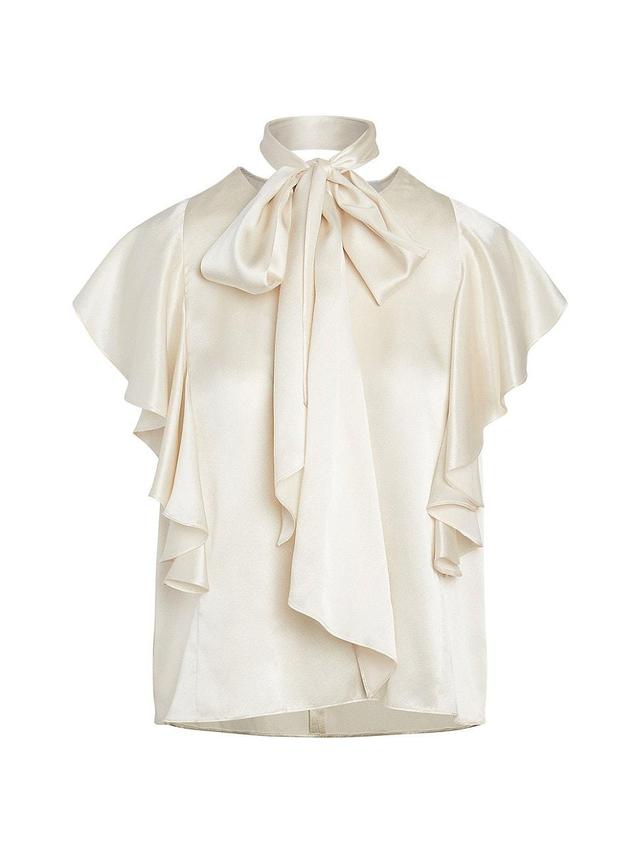 Womens Scarlett Ruffle Silk Top Product Image