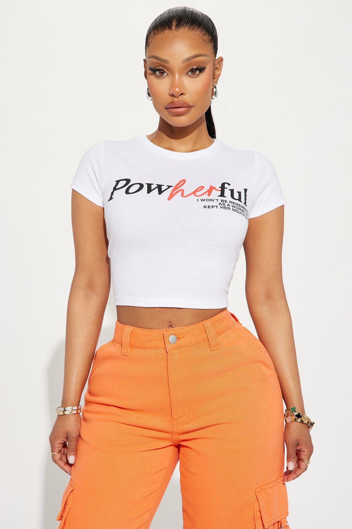 She's Powherful Fitted Tee - White Product Image