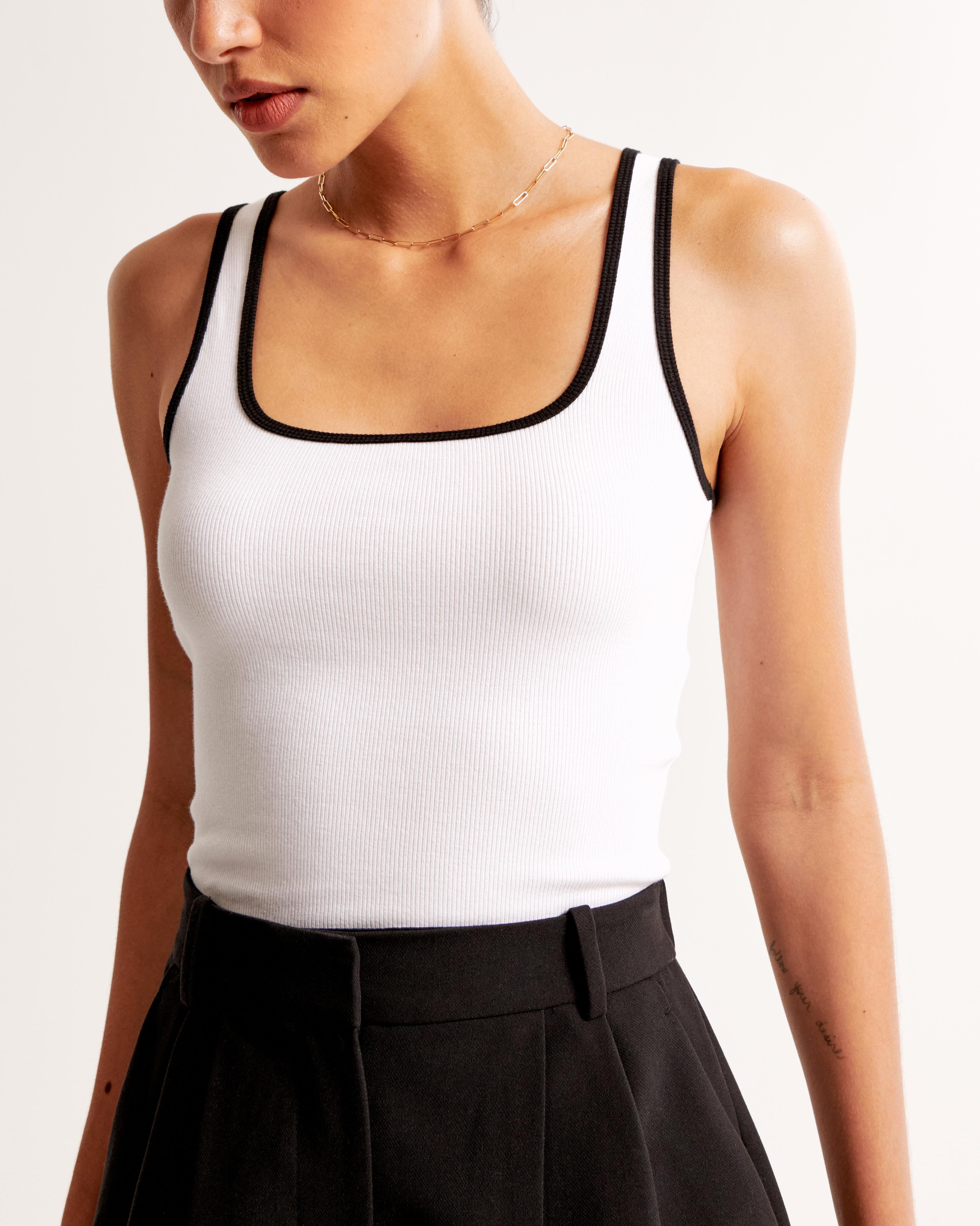 Essential Cropped Squareneck Rib Tank Product Image