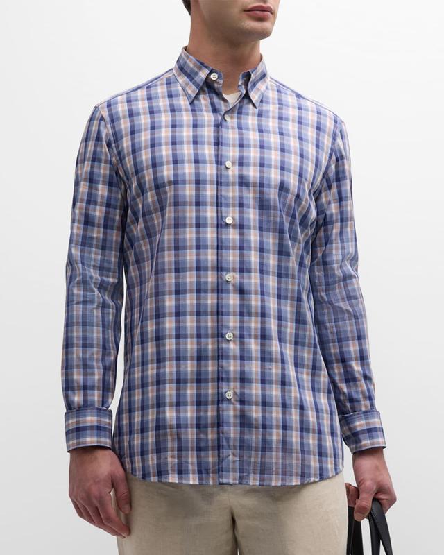 Mens Classic-Fit Cotton Check Sport Shirt Product Image