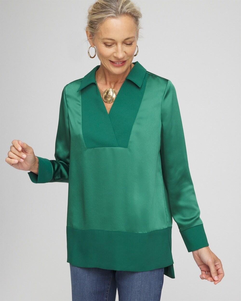 Relaxed Stretch Satin Tunic Product Image