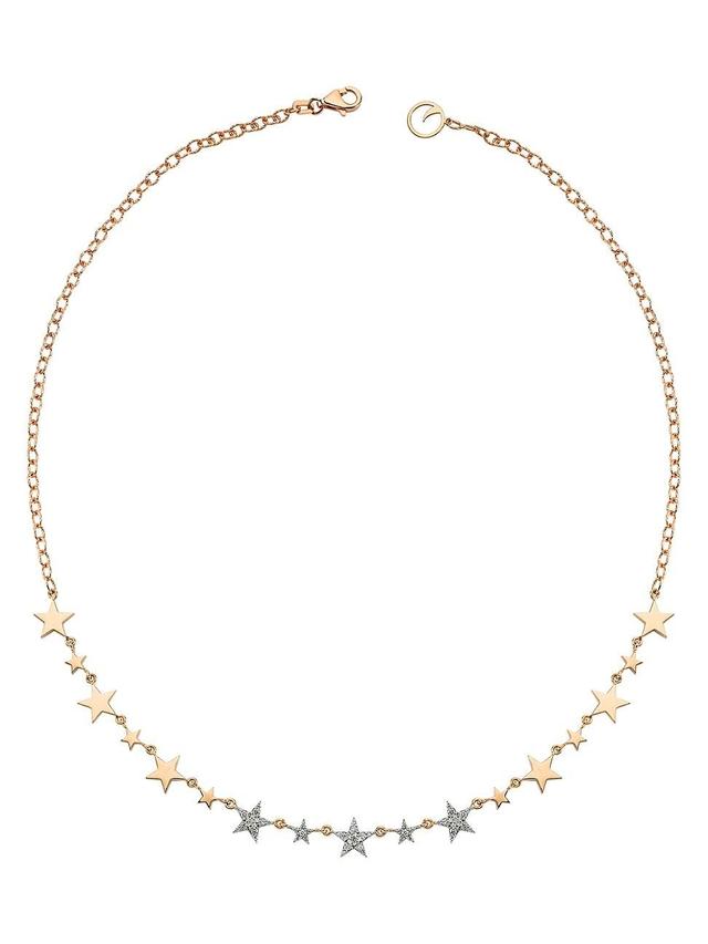 Womens Star Light Sirius 14K Rose Gold & Diamond Star Necklace Product Image