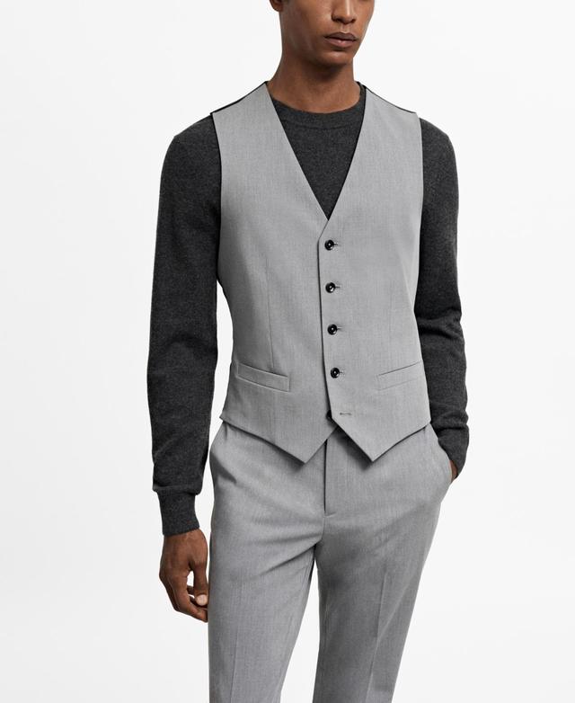 MANGO MAN - Super slim-fit stretch fabric suit vest greyMen Product Image