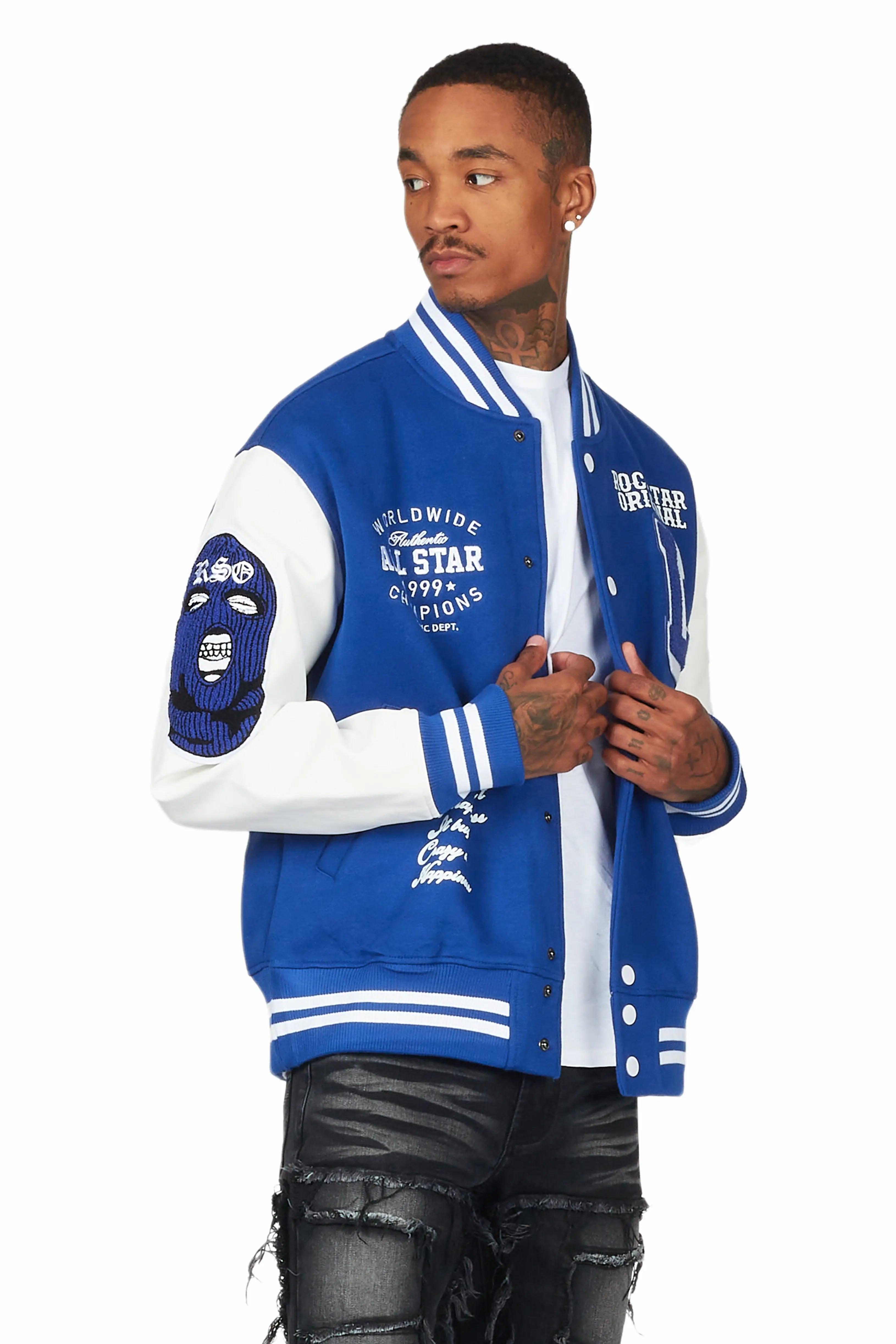 Castillo Royal Blue Varsity Jacket Male Product Image