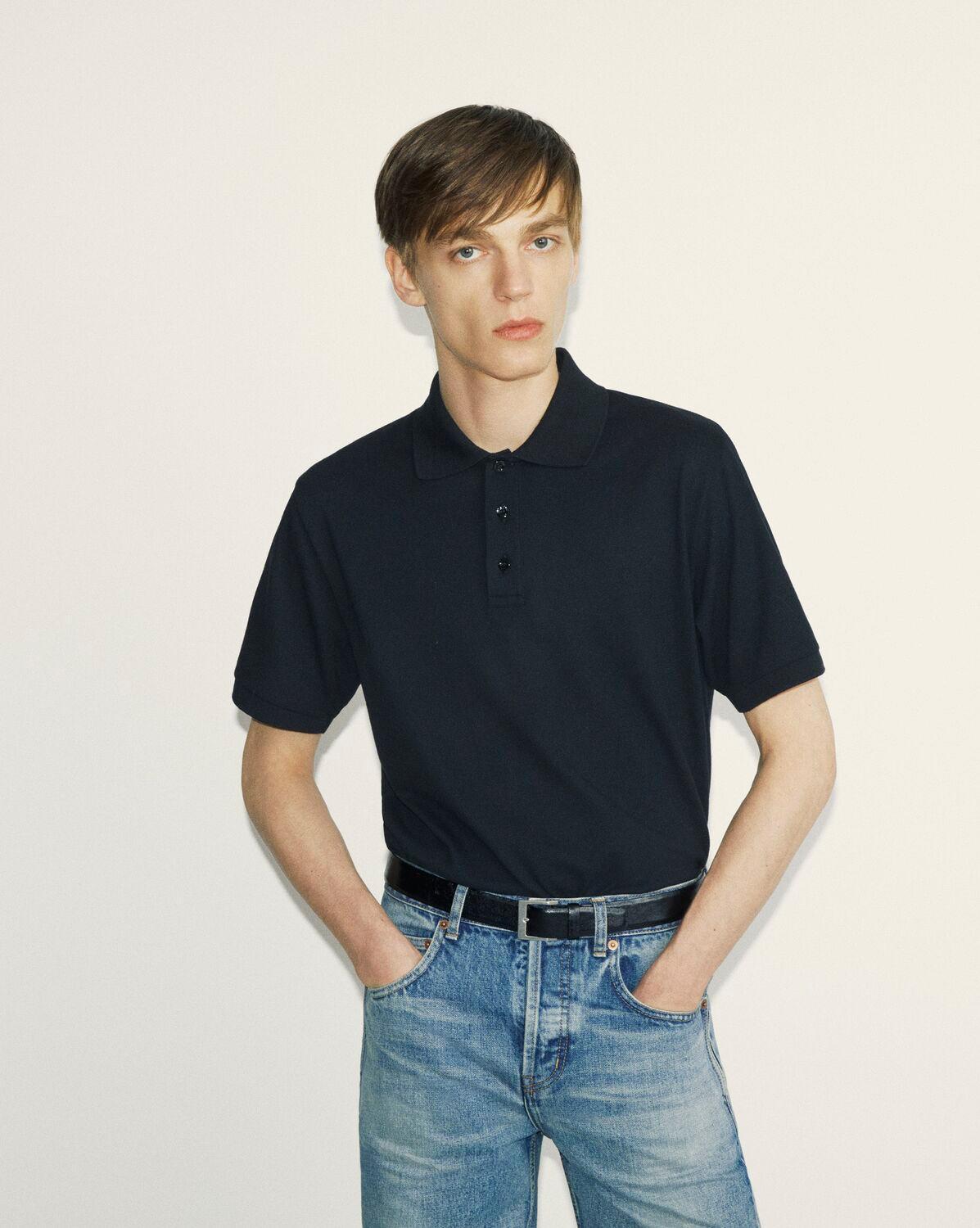 Cassandre Polo Shirt in Piqué | Saint Laurent | YSL.com Product Image