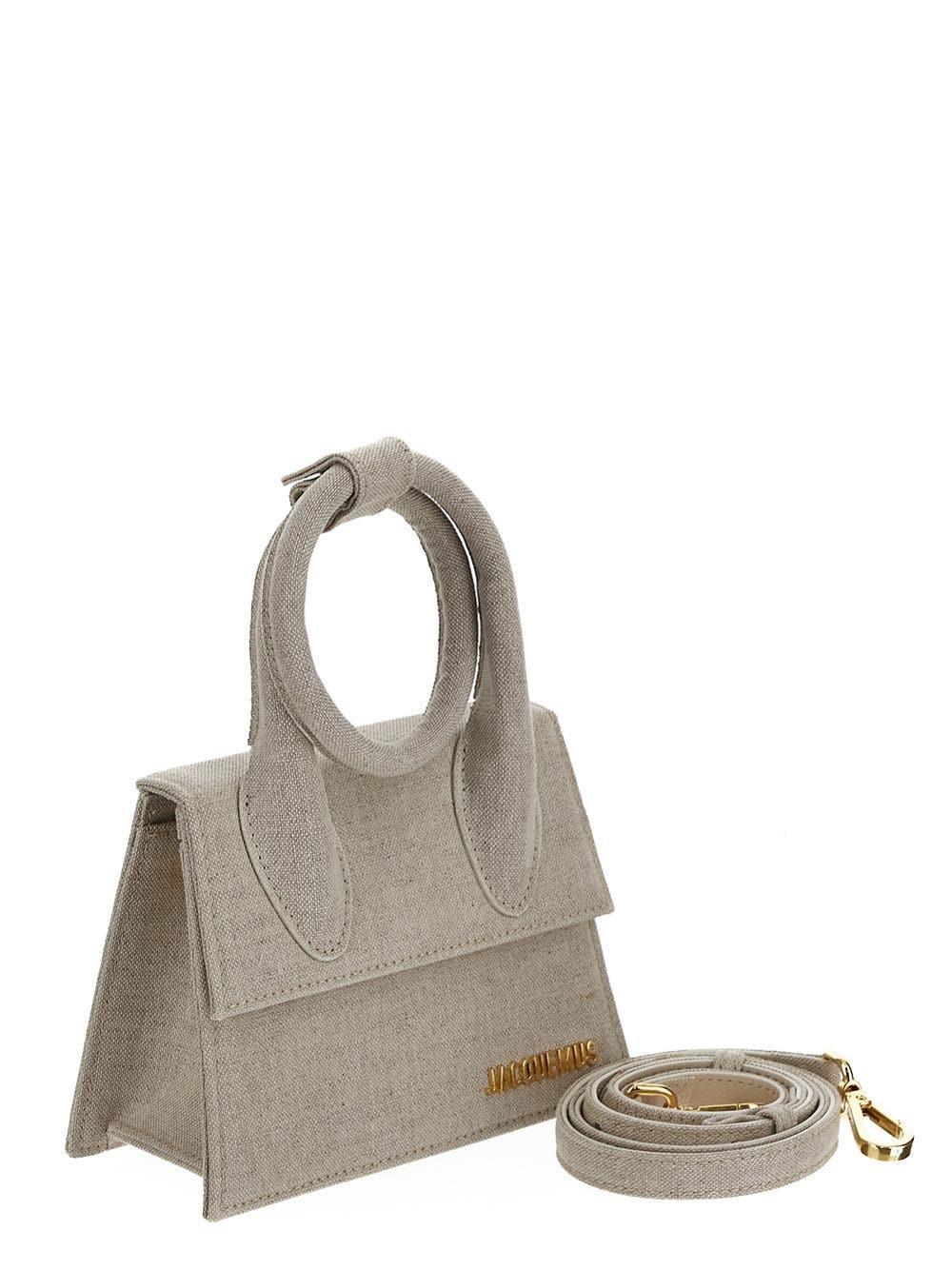 JACQUEMUS Le Chiquito Noeud Leather Bag In Grey Product Image