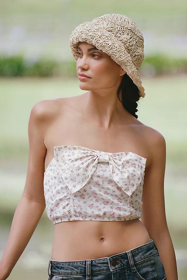 By Anthropologie Floral Bow Bustier Top Product Image