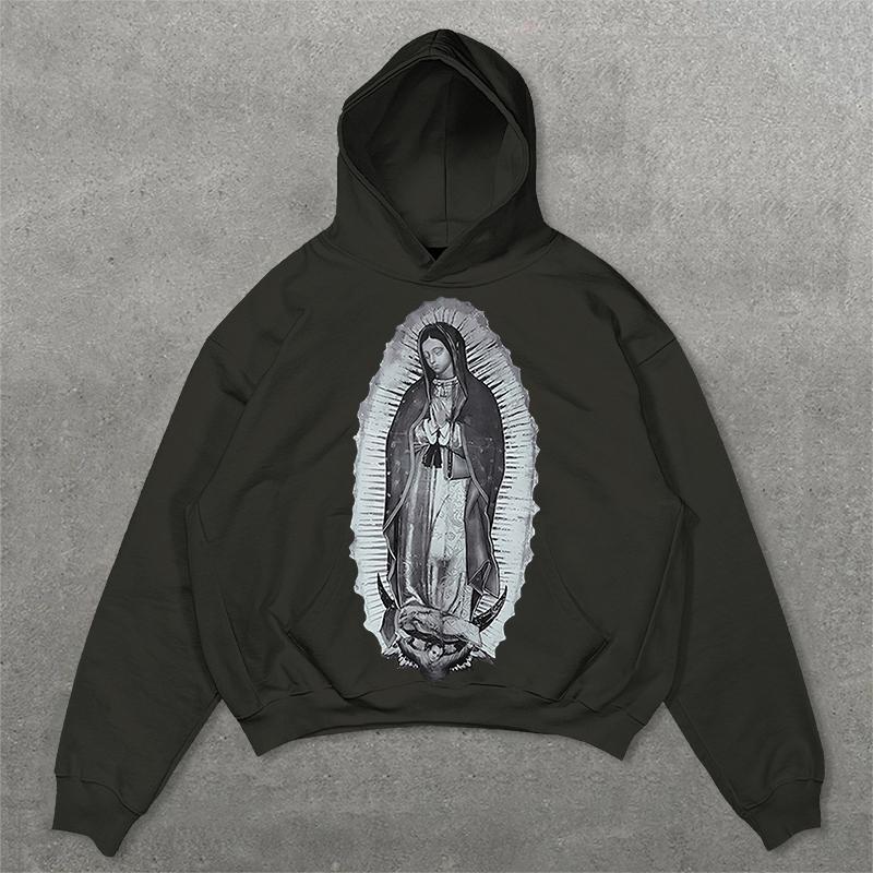 Vintage Our Lady Of Guadalupe Graphic Oversized Hoodie Product Image