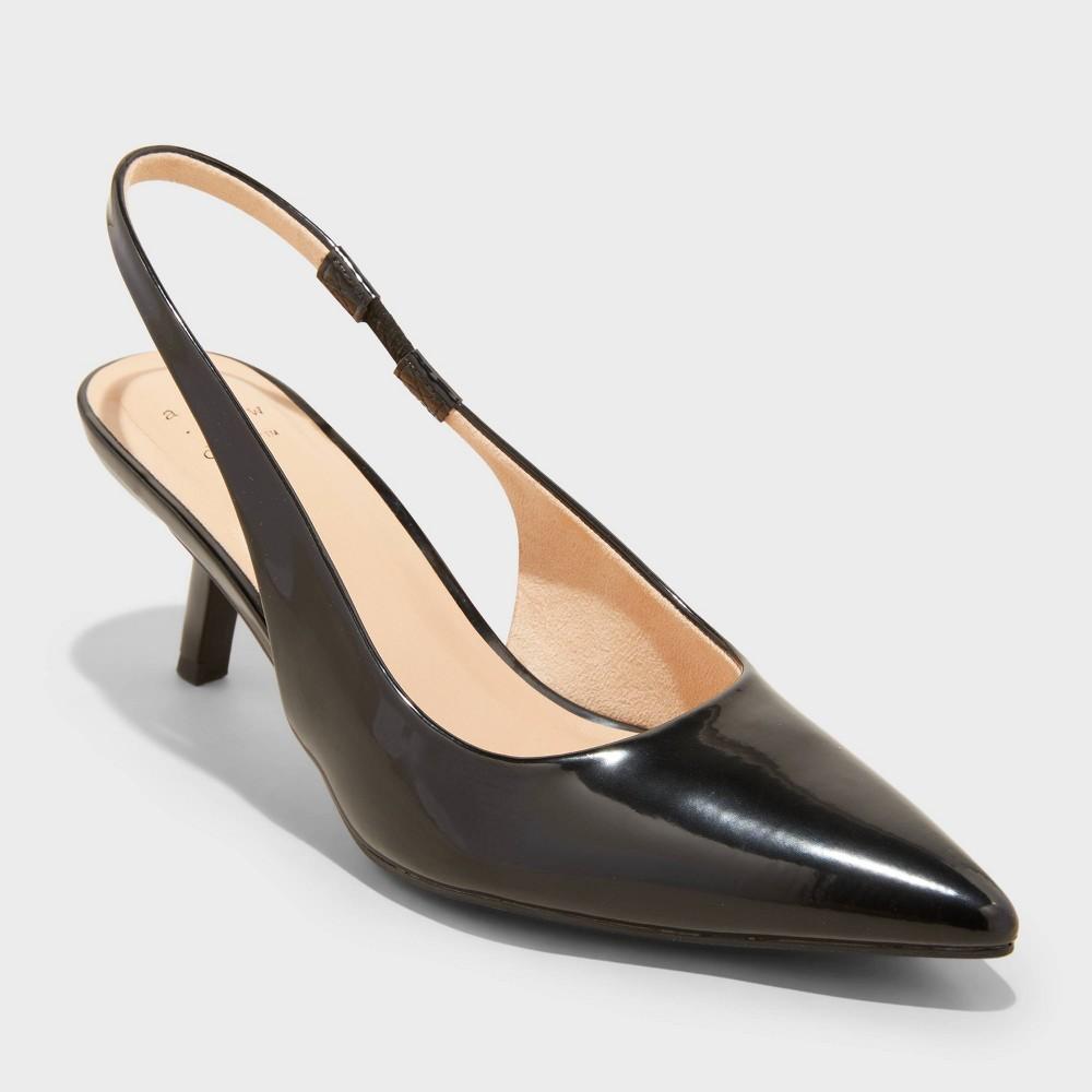 Womens Aubrey Slingback Pumps with Memory Foam Insole - A New Day Black 8.5 Product Image