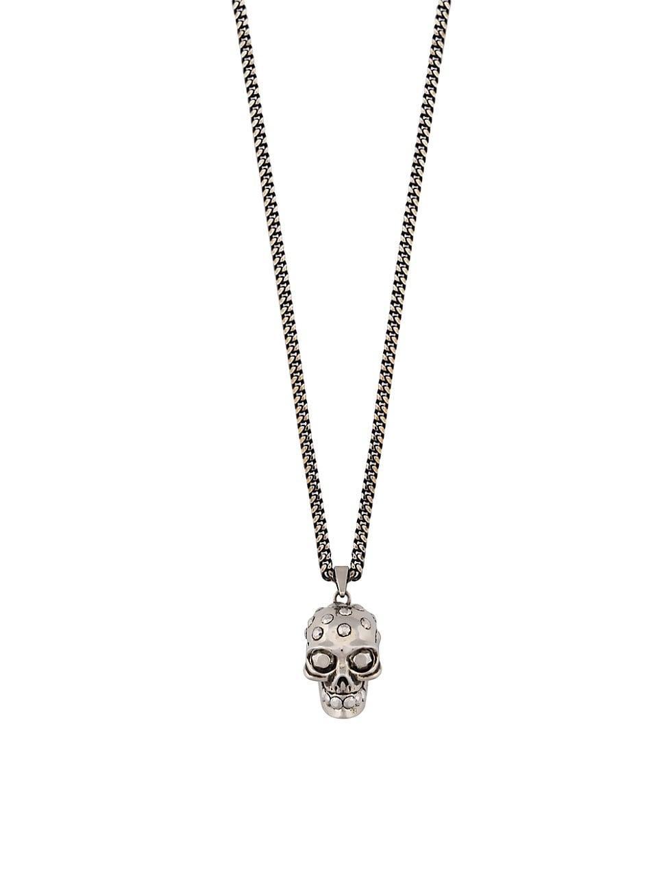 Mens Jeweled Skull Necklace Product Image