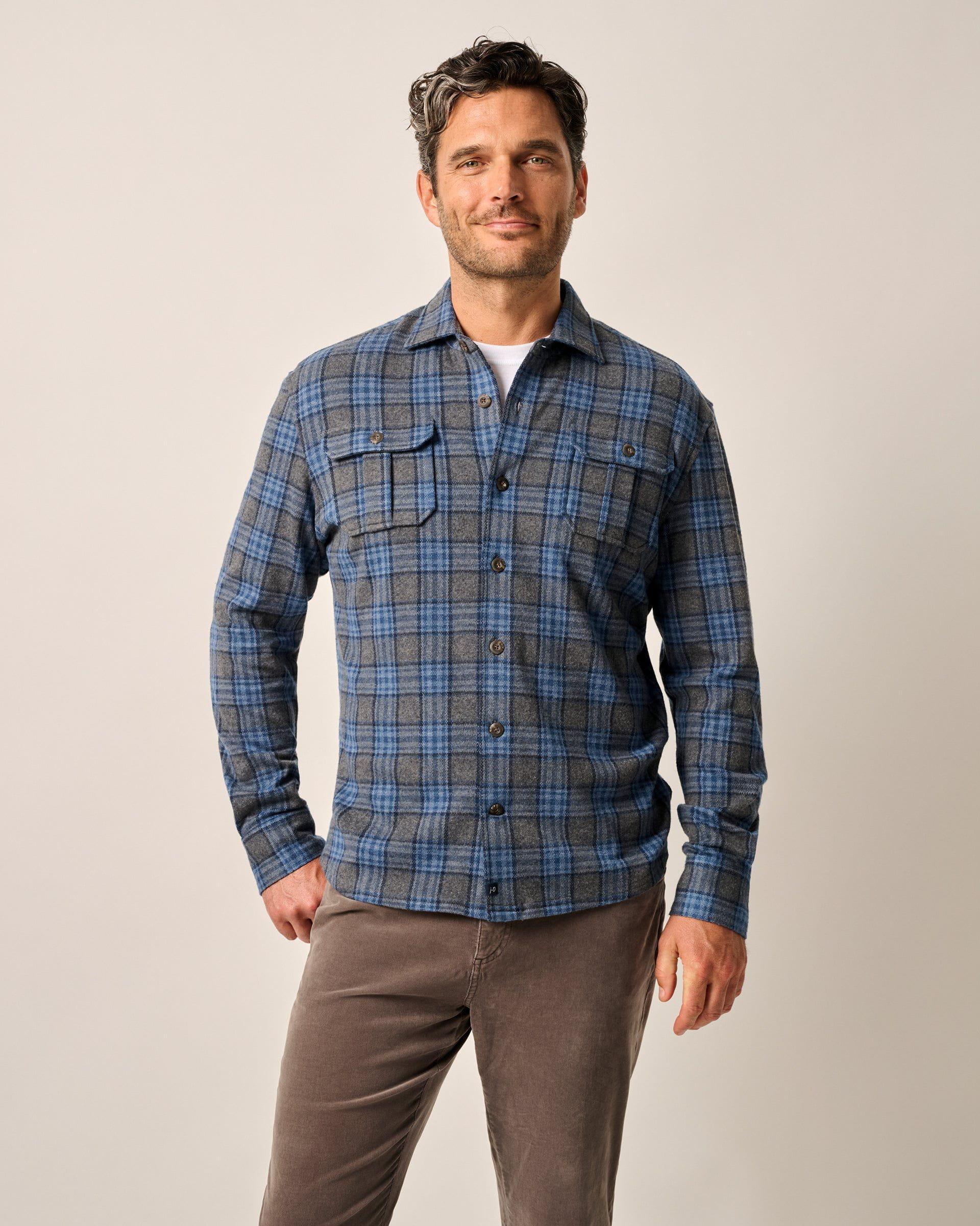 johnnie-O Waites Stretch Knit Flannel Lodge Shirt Product Image