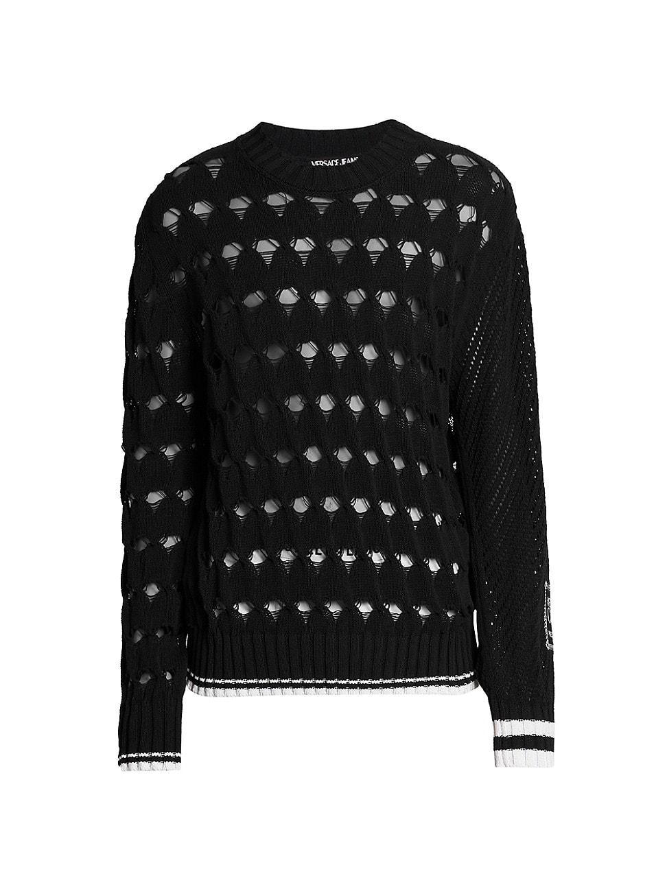 Mens Open-Knit Crewneck Sweater product image