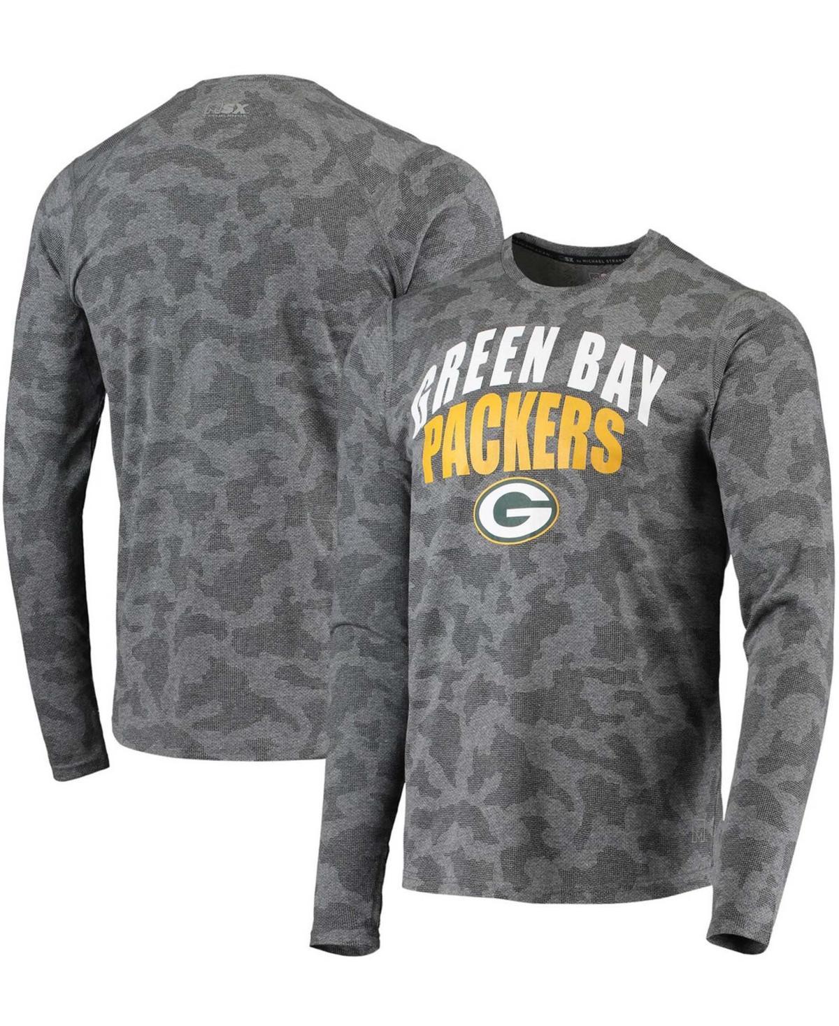 Mens Black Green Bay Packers Camo Performance Long Sleeve T-shirt Product Image