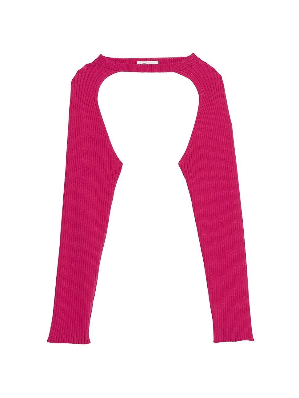 Womens Rib-Knit Cotton Shrug Product Image