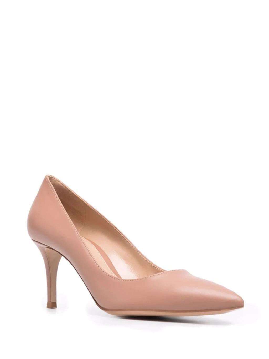 GIANVITO ROSSI Polished-finish Pointed-toe Pumps In Beige Product Image