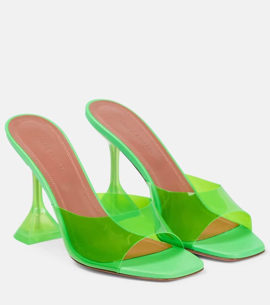 Lupita Glass Slide Sandals In Green Product Image