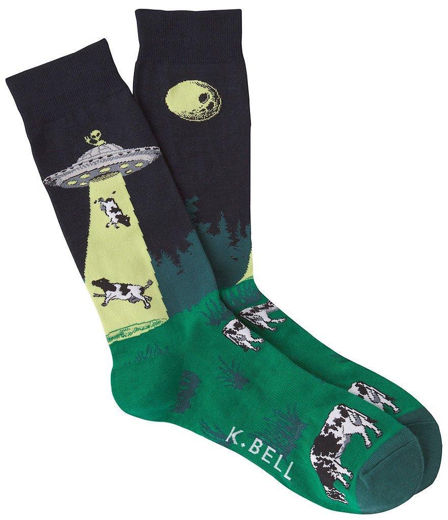 K. Bell Novelty Dairy Thief Crew Socks Product Image