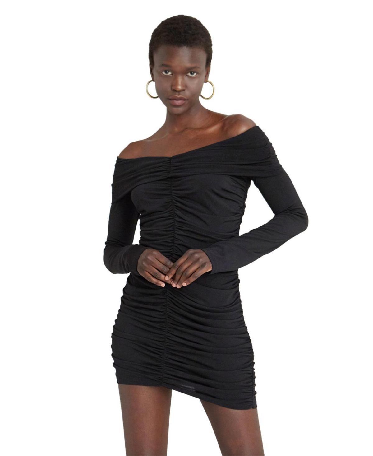 Womens Elly Off The Shoulders Ruched Mini Dress Product Image