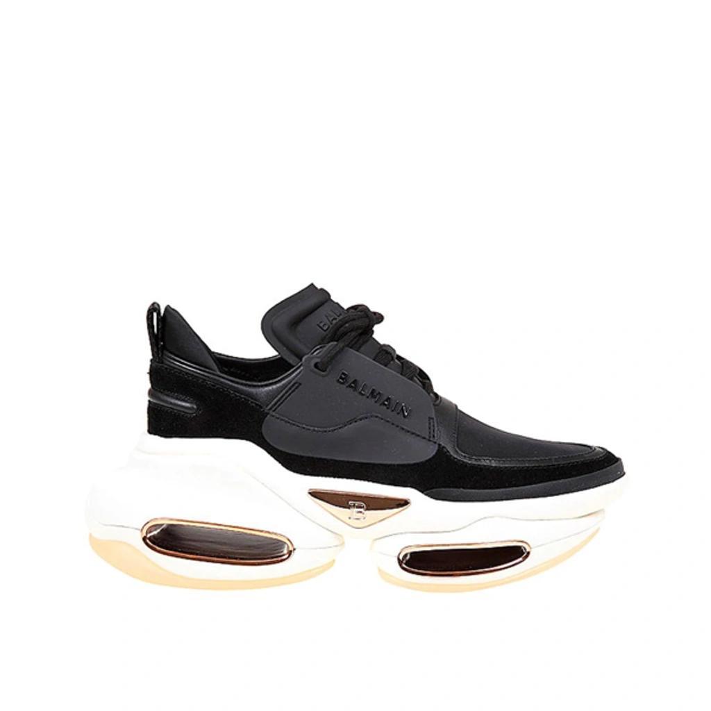 Fabric And Leather Logo Sneakers In Black Product Image