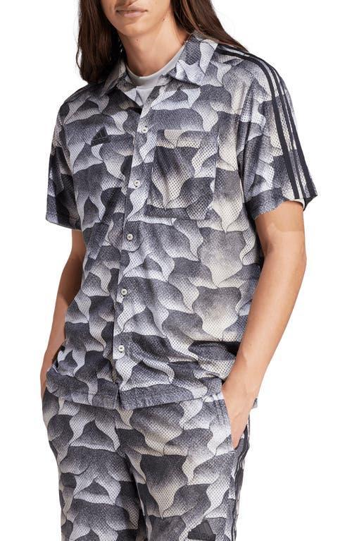 ADIDAS SPORTSWEAR Tiro Print Mesh Short Sleeve Button-Up Shirt Product Image