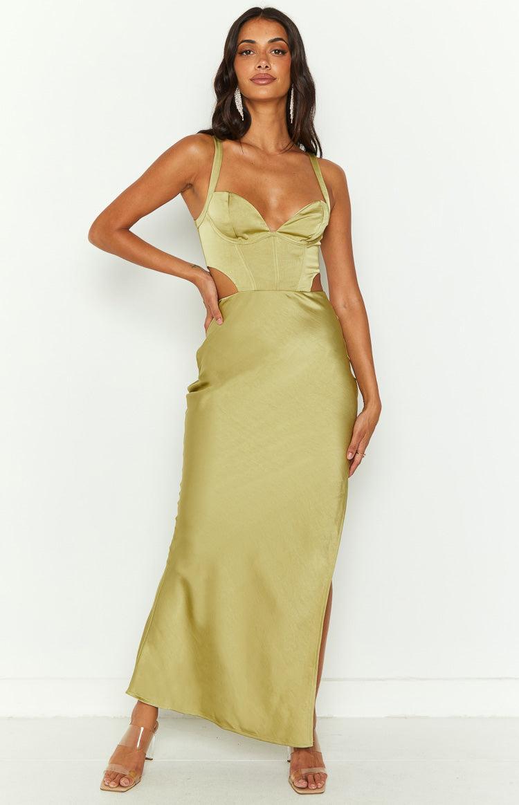 Sarah Green Corset Formal Maxi Dress Product Image