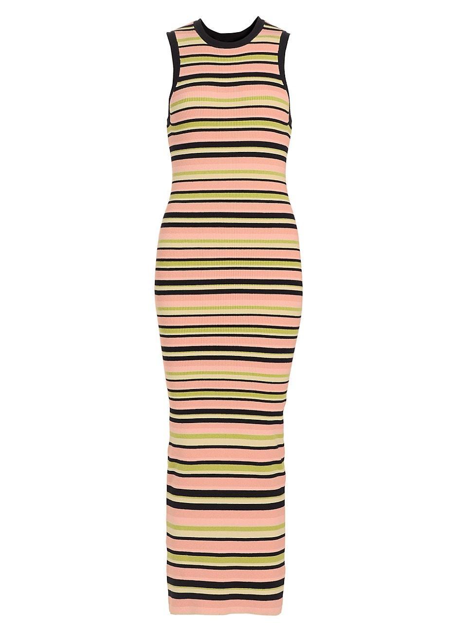 Womens Striped Knit Maxi Dress Product Image