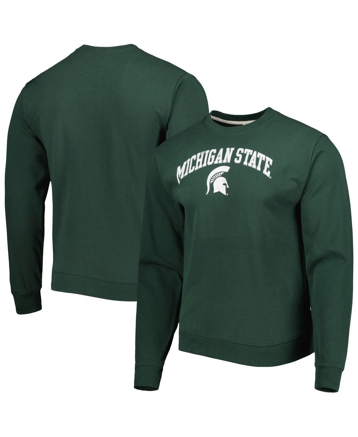 Mens League Collegiate Wear Michigan State Spartans 1965 Arch Essential Lightweight Pullover Sweatshirt Product Image