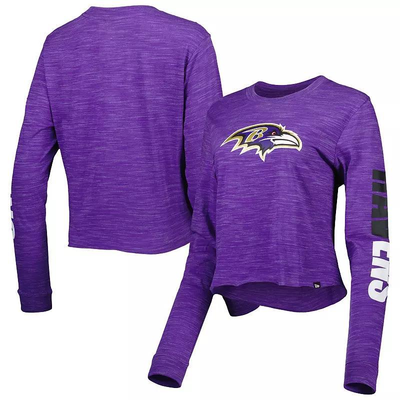 Womens New Era Baltimore Ravens Crop Long Sleeve T-Shirt Product Image