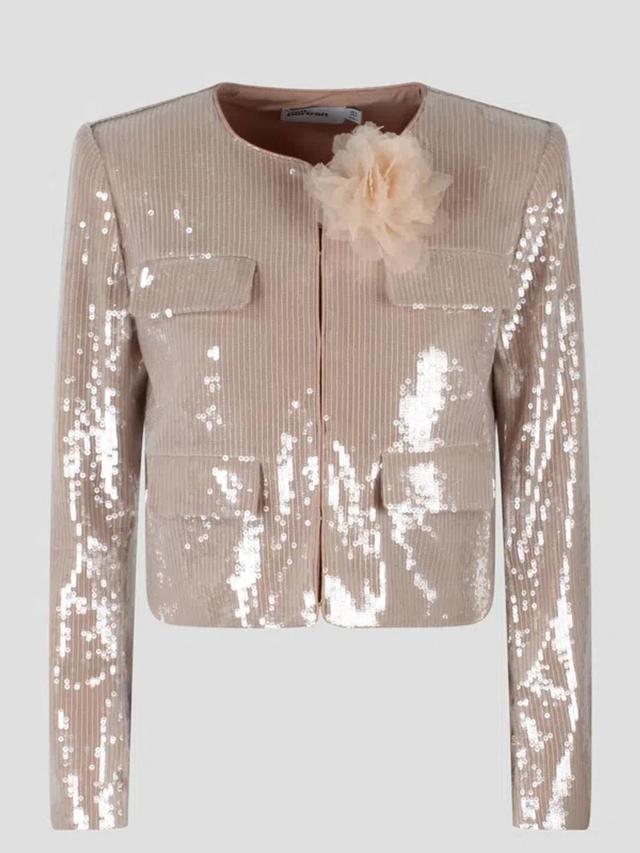 Champagne Sequin Jacket In Neutrals Product Image