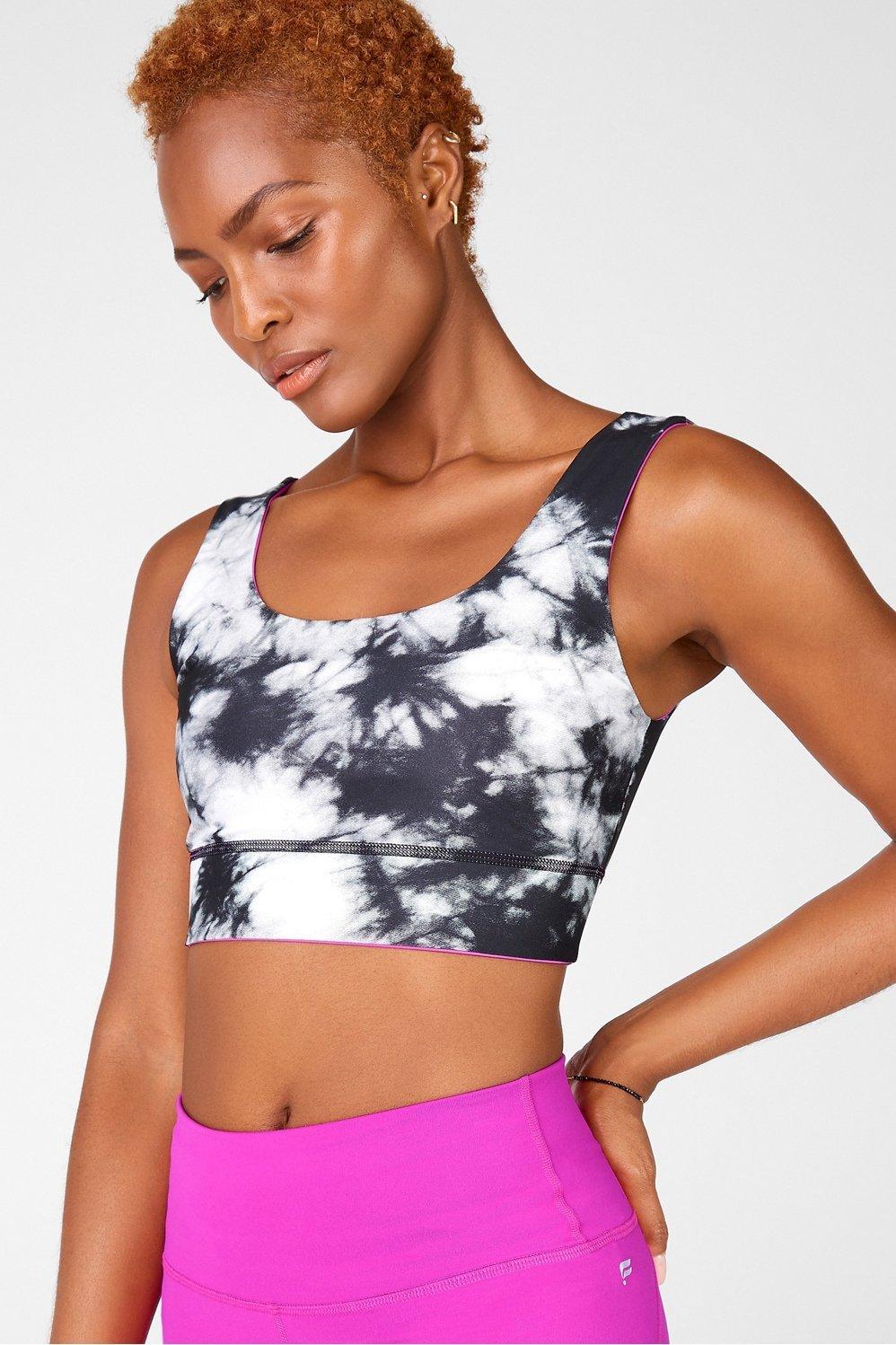 Fabletics Harlow Reversible Medium Impact Sports Bra Womens Fiesta/Static Size XXS Product Image