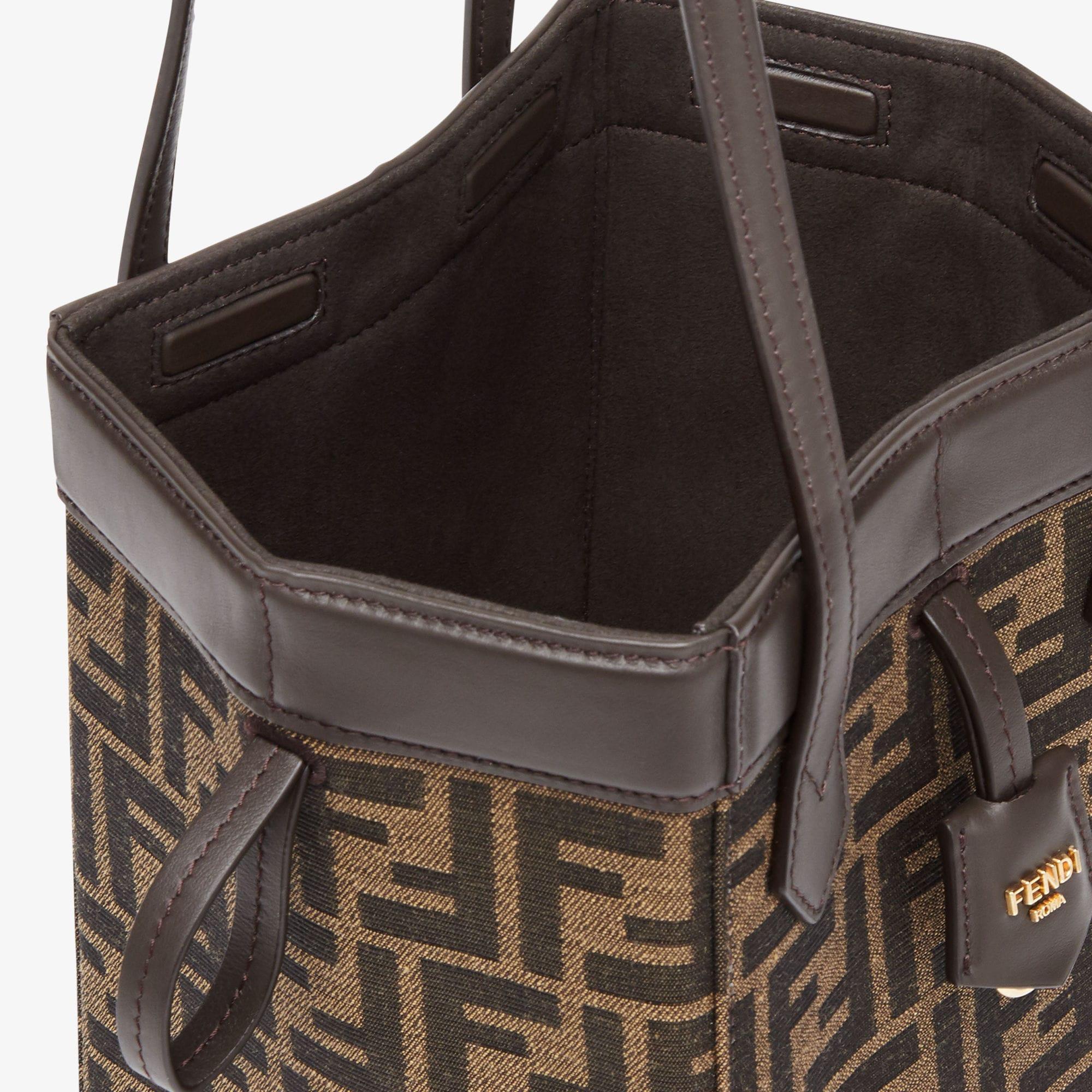 Fendi Origami MiniBrown FF jacquard fabric mini bag that can be transformed Product Image