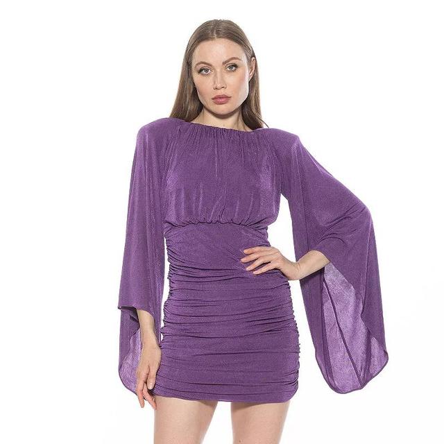 Womens ALEXIA ADMOR Sibyl Draped Sleeve Ruched Mini Dress Product Image