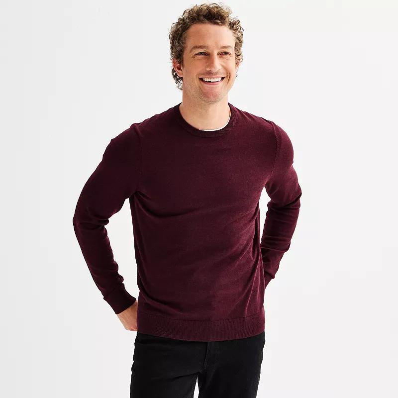 Mens Sonoma Goods For Life Lightweight Crewneck Sweater Red Heather Product Image