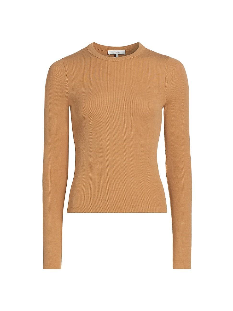 Womens Rib-Knit Long-Sleeve Top product image