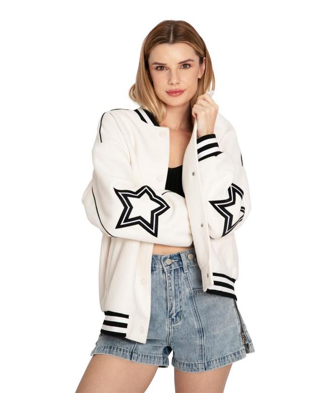 Belle & Bloom Womens Hold Me Close Letterman Bomber Product Image