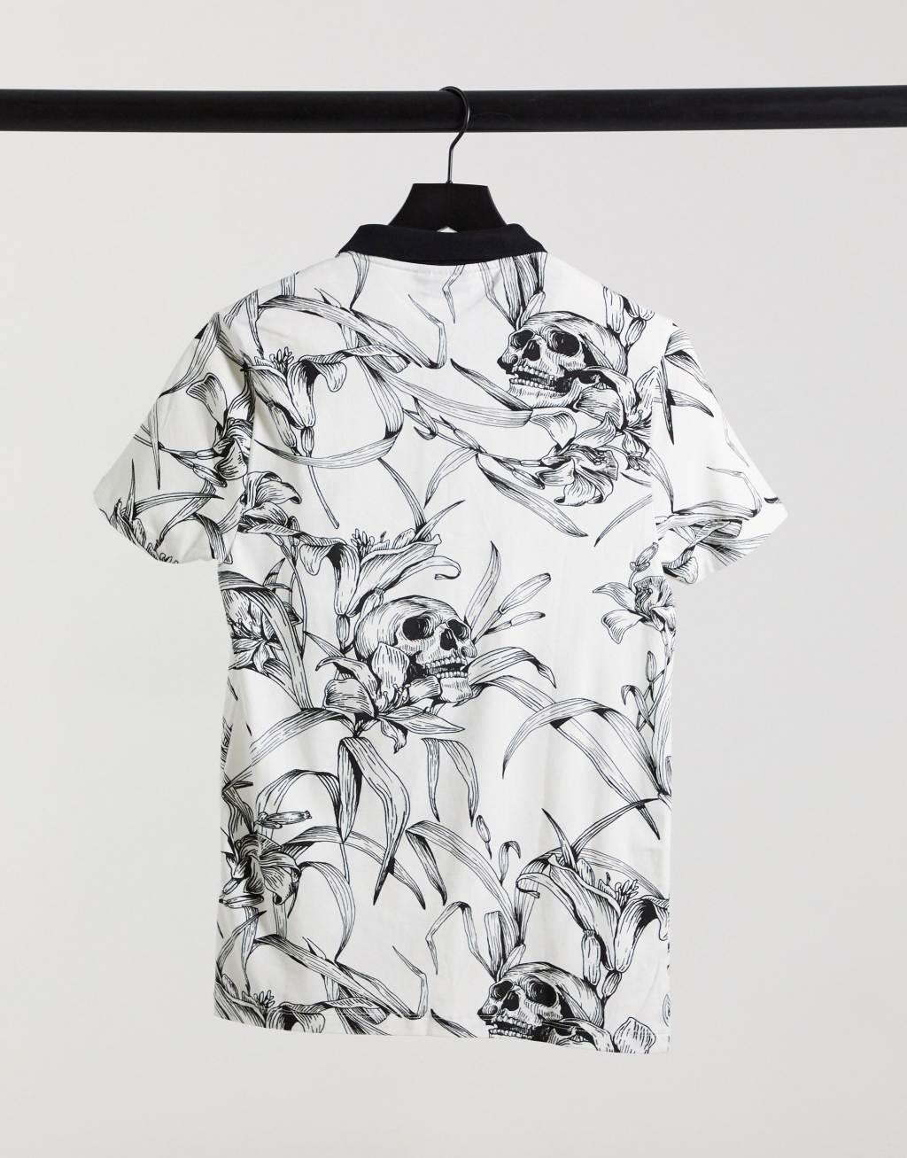 ASOS DESIGN relaxed polo in all-over print Product Image